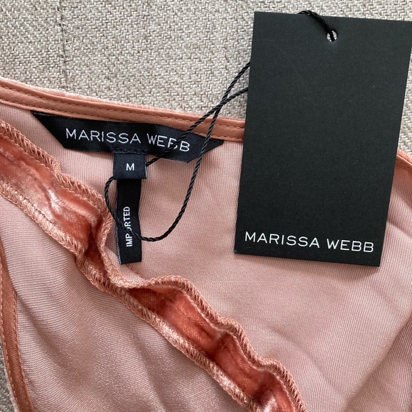NWT New With Tags Marissa Webb Mauve-pink Velvet Mini Ruffle Dress - Picture 3 of 4